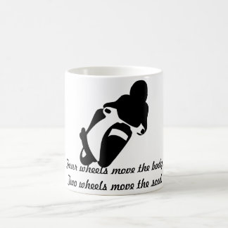 Moto classique de tasse de café blanc