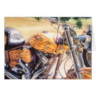 Moto de "EL Diablo" dans l'aquarelle de désert