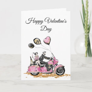 Moto de moto Valentine Carte de voeux pliée
