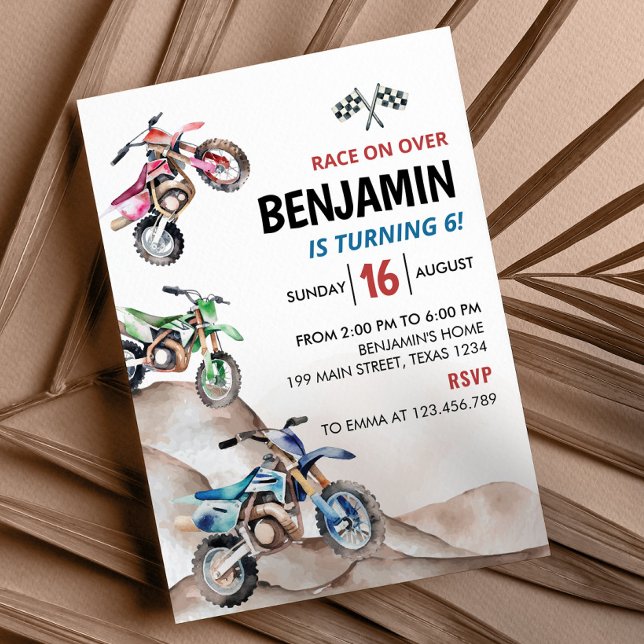 Moto Dirt Vélo Anniversaire Invitation (Créateur téléchargé)