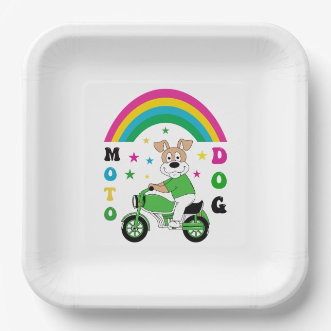 Moto Dog Pappteller (Vorderseite)