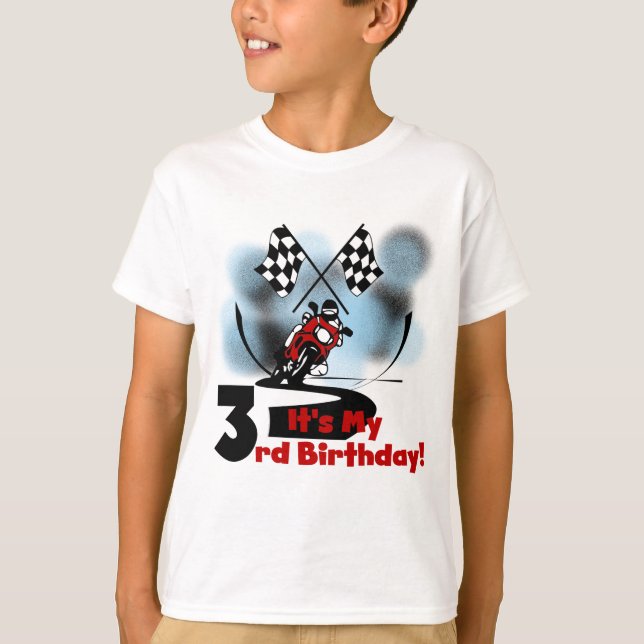 Moto emballant les 3èmes T-shirts d'anniversaire (Devant)