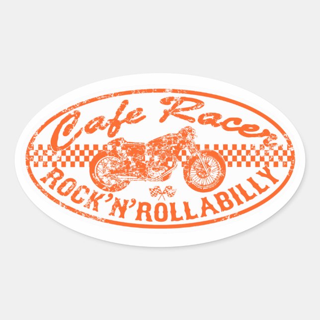 Moto-Fahrer Ovaler Aufkleber (Vorderseite)