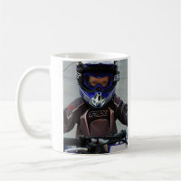 Moto font face à la tasse de café