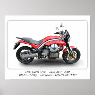 Moto Guzzi Griso Motorrad - A3 Großformat Druckpfl Poster