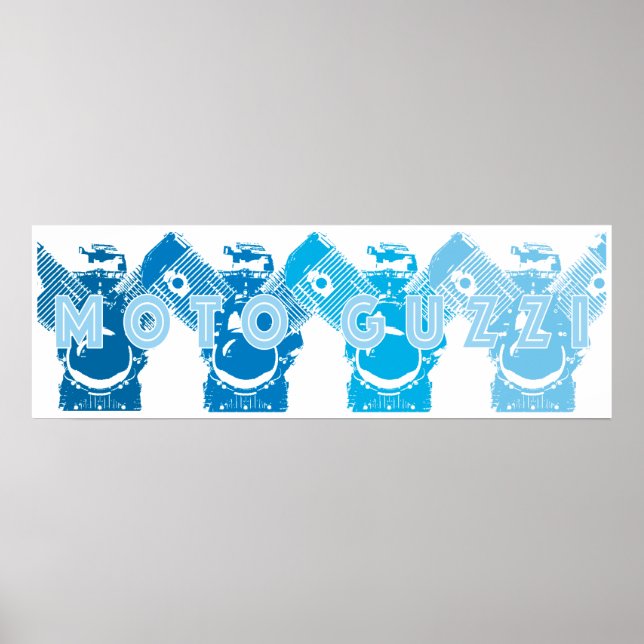 Moto Guzzi V7 Stone Engine Block Poster (Vorne)