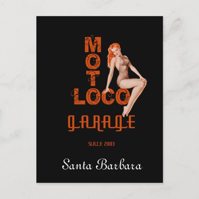 Moto Loco "Santa Barbara" Postkarte (Vorderseite)