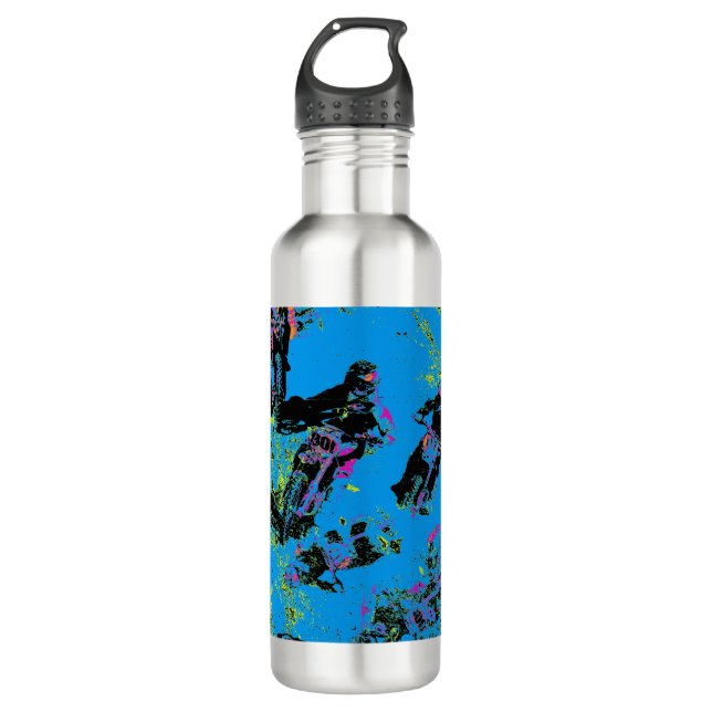 Moto-Mischen - Motocross-Renner Edelstahlflasche (Vorderseite)