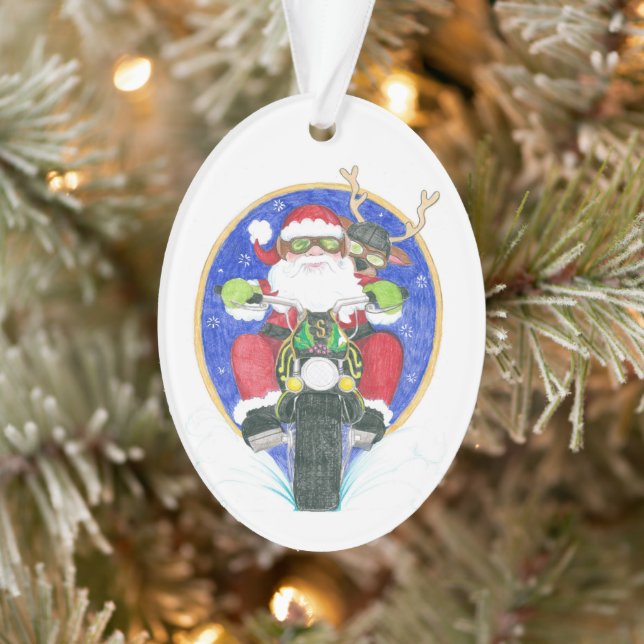 Moto Père Noël et Ami (Arbre)