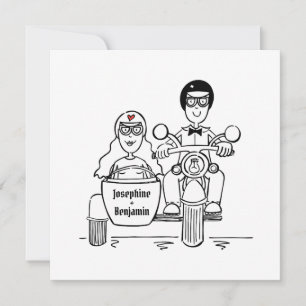 Moto personnalisée et Faire-part de mariage Sideca