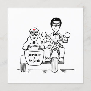 Moto personnalisée et Faire-part de mariage Sideca