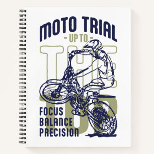 Moto-Prüfung nach oben Notizbuch