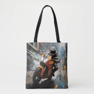 Moto Race Action Sport Malerei Abstrakte Art Deco Tasche
