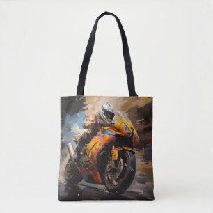 Moto Race Action Sport Malerei Abstrakte Art Deco Tasche