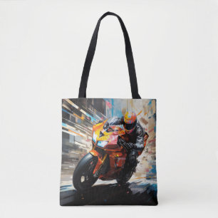 Moto Race Action Sport Malerei Abstrakte Art Deco Tasche