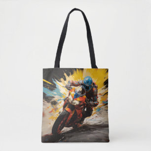Moto Race Action Sport Malerei Abstrakte Art Deco Tasche