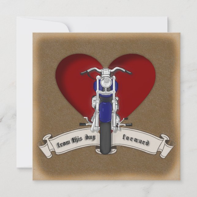 Moto style tatouage et Faire-part de mariage de co (Devant)