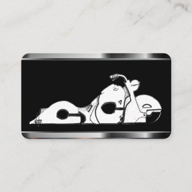 Moto sur Carte de visite Modèle noir (Devant)