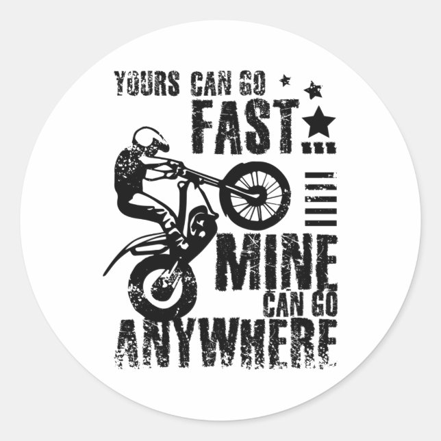 Moto trial bike fast runder aufkleber (Vorderseite)