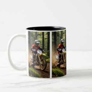 Moto-xing - Motocross-Rennfahrer Zweifarbige Tasse