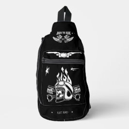 Motobike Schwarz-weiß geboren Crossbody Bag