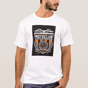 MotoClub Orange Black Ride Abzeichen T-Shirt