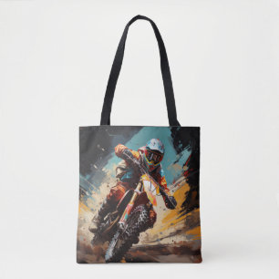 Motocross Action Sport Malerei Abstrakte Art Deco Tasche