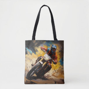 Motocross Action Sport Malerei Abstrakte Art Deco Tasche