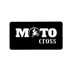 Motocross Adressaufkleber