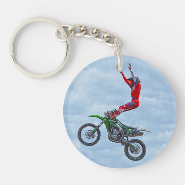 Motocross Aerial Stunt Display Champion Schlüsselanhänger (Vorderseite)