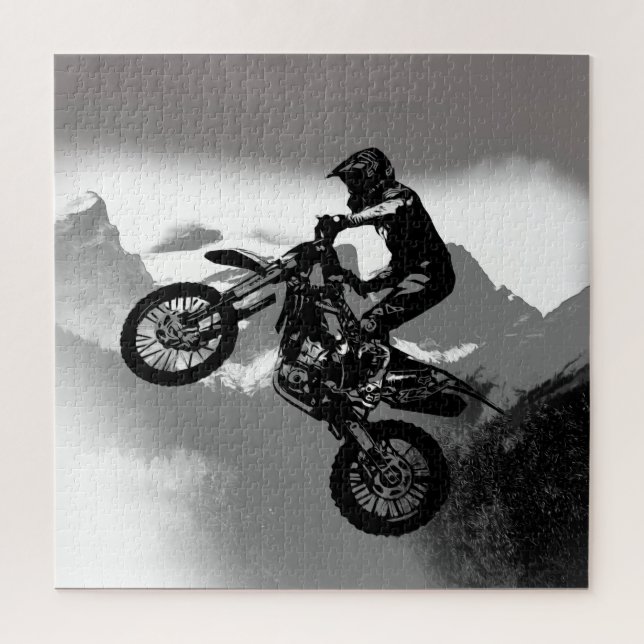 Motocross Biker - Rocky Mountains Jigsaw Puzzle (Vertikal)