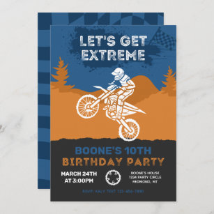 Motocross Birthday Einladung   Einladung von Dirt 