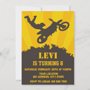 Motocross Birthday Party Einladung