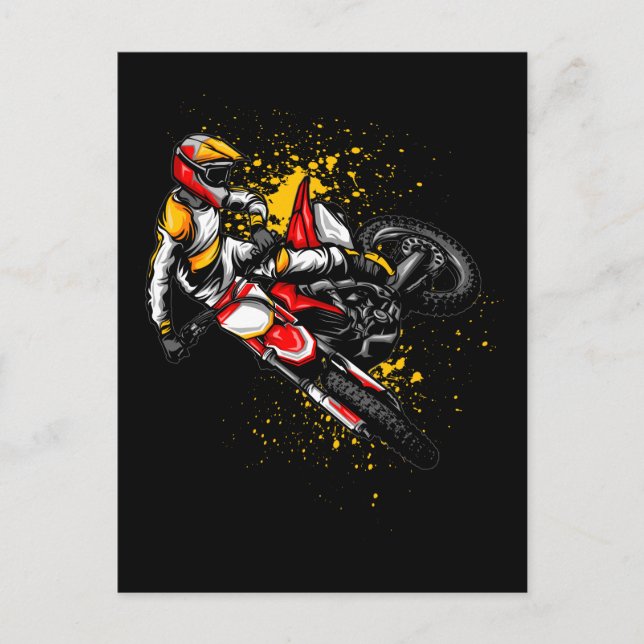 Motocross Boys Colorful Dirt Bike Rider Postkarte (Vorderseite)