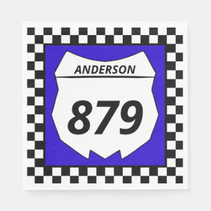 Motocross Custom Dirt Bike Number Plate auf blau Serviette