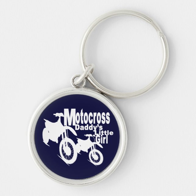 Motocross Daddys Mädchen Schlüsselanhänger (Vorne)