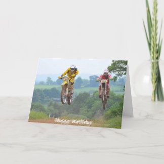 Motocross de carte d'anniversaire de Moto X