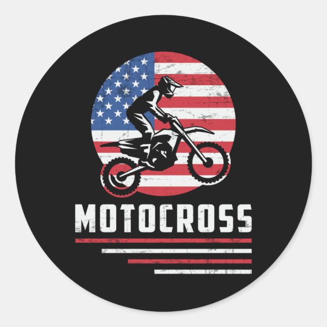 Motocross Dirt Bike Biker Motorrad Funny Gift Runder Aufkleber (Vorderseite)