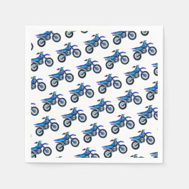 Motocross Dirt Bike Birthday Party Blue Serviette