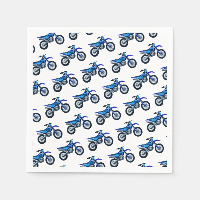 Motocross Dirt Bike Birthday Party Blue Serviette (Vorderseite)
