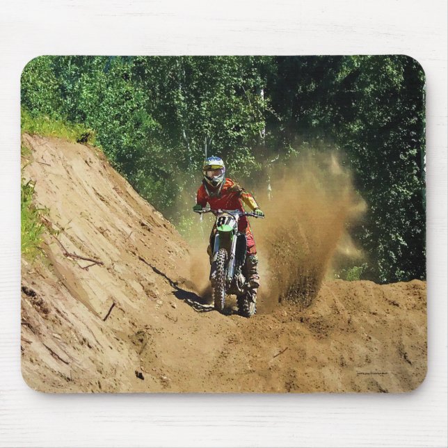 Motocross Dirt-Bike Champion Race Mousepad (Vorne)