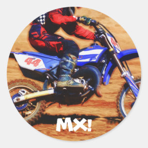 Motocross Dirt-Bike Champion Racer 4 Runder Aufkleber