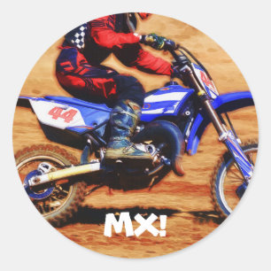 Motocross Dirt-Bike Champion Racer 4 Runder Aufkleber