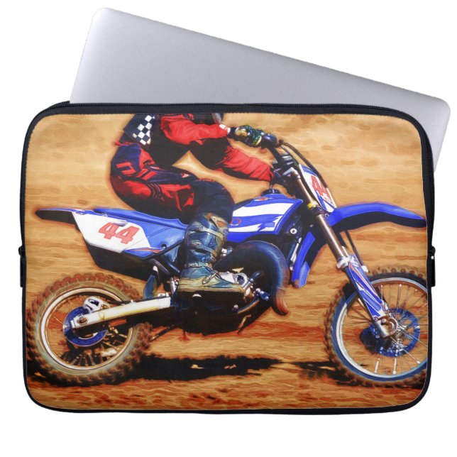 Motocross Dirt-Bike Champion Racer Laptopschutzhülle (Vorderseite)
