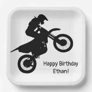 Motocross Dirt Bike Custom Geburtstag Pappteller