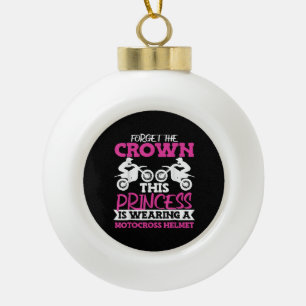Motocross Dirt Bike Girl Keramik Kugel-Ornament