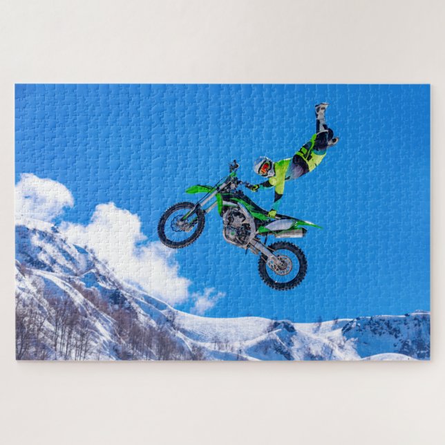 Motocross Dirt Bike Jump Berge Extremsport (Horizontal)
