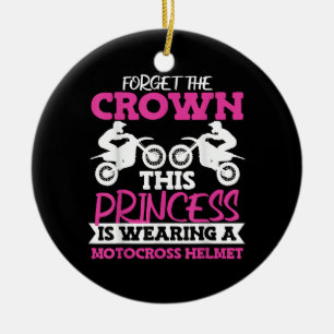 Motocross-Dirt-Bike-Mädchen Keramik Ornament