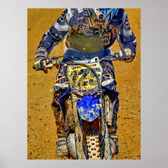 Motocross Dirt-Bike Racing Champion Nah-up Poster (Vorne)