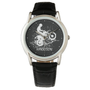 Motocross Dirt Bike Sportterminologie Typografie Armbanduhr